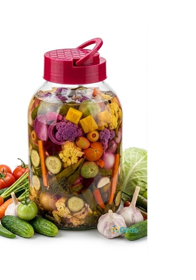 Girist Kapaklı Tutmalı Turşu Ve Bakliyat Kavanozu 5 Lt Gri - Şeffaf