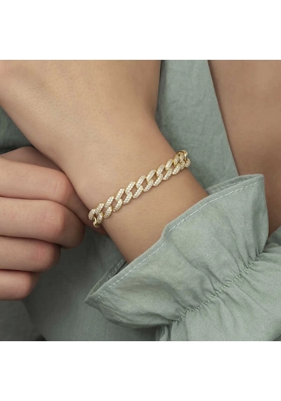 Gümüş Gold Taşlı Gurmet Bayan Bileklik Çok Renkli