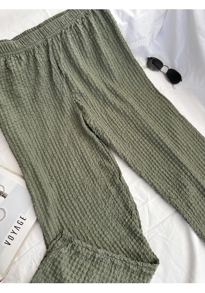 Intive Cool Comfort Waffle Kumaş Pamuklu Nefes Alabilir Basic Yazlık Jogger Pantolon Cepsiz Haki Intive Cool Comfort Waffle Kumaş Pamuklu Nefes Alabilir Basic Yazlık Jogger Pantolon Cepsiz Haki