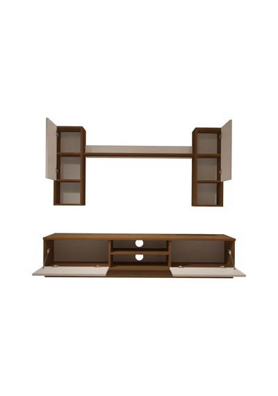 Decoraktiv Eko 5dab Mdf Dvd Tv Ünitesi Tv Sehpası - Ceviz Beyaz Ahşap - Beyaz