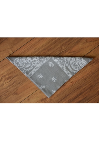5 Al 4 Öde %100 Pamuk Unisex Etnik Desenli Bandana Gri