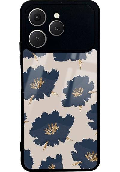 Tecno Spark 40 Blue Flowers Tasarımlı Glossy Telefon Kılıfı Çok Renkli