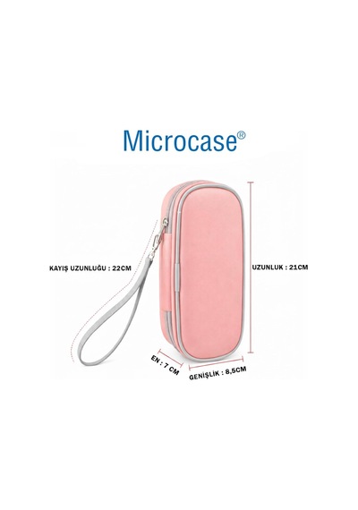 Microcase Şarjlı Diş Fırçaları İçin Askılıklı Seyahat Saklama Çantası Koruma Kabı Kutusu Pembe 2 Adet Al557