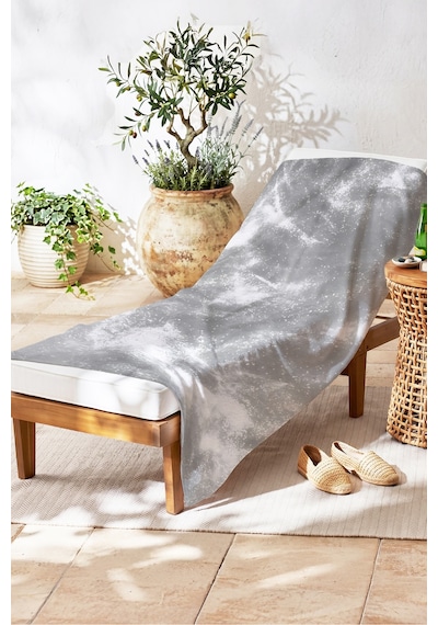 Gri Mermer Efektli Plaj Havlu Örtüsu - Modern Soyut Dokulu Hızlı Kuruyan Mikrofiber Havlu Örtü Pastel Şakayık