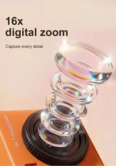 Mini Dijital Kamera 64mp 16x Digital Zoom Retro Vintage 1.4 Ekranlı Video Kamera Taşınabilir Tasarım Mavi Çok Renkli