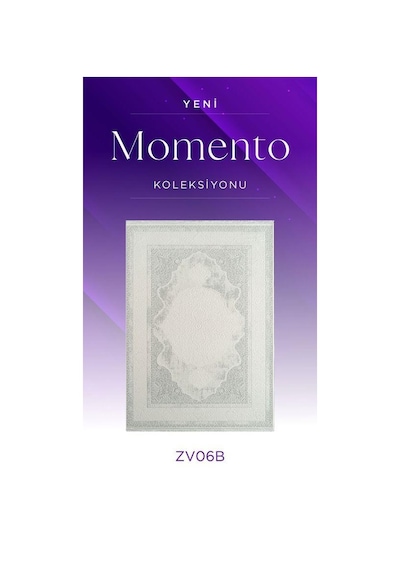 Royal Halı Momento Zv06b Krem Gri Akrilik Yumuşak Dokulu Klasik Motifli Halı