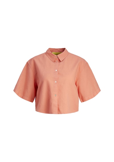 Jack & Jones Kadın Crop Keten Gömlek - Lulu 12231335 Peach Echo Bej