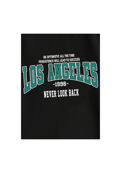 Tarzsokak Unisex Kadın/erkek Siyah Los Angeles 1996 Baskılı Oversize Kapüşonlu Sweatshirt