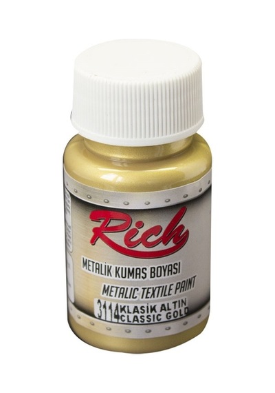 Rich Metalik Kumaş Boyası 50 Cc. 3114 Klasik Altın