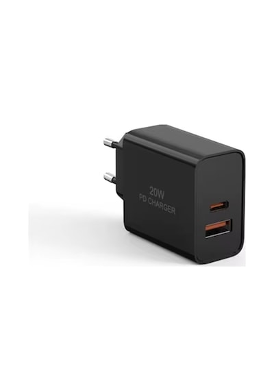 Ufly 20w Pd Hızlı Şarj Adaptörü Usb-a Usb-c 5v 3a Siyah