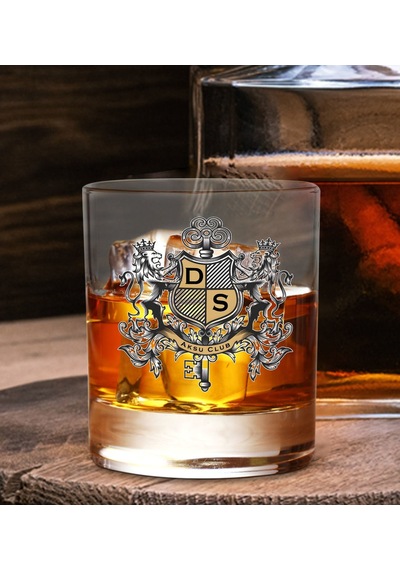 Bk Gift Dtf Kişiye Özel Kraliyet Sembollü Viski Kadehi - 1 , Arkadaşa Hediye, Sevgiliye Hediye Çok Renkli