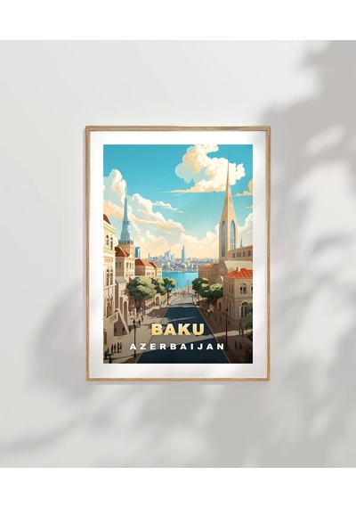 Çerçevesiz Poster Bakü Nün Modern Ve Tarihi Yüzü