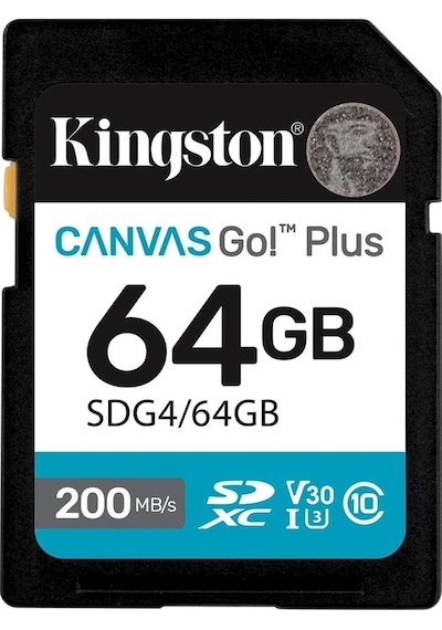 Kingston Sdg4-64gb 64gb Sdxc Canvas Go Plus Gen4 200mb-s C10 Uhs-ı U3 V30 Hafıza Kartı