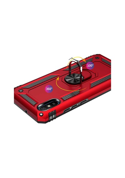 Xiaomi Redmi 9a Kılıf Sert Silikon Yüzüklü Stand Özellikli Kapak