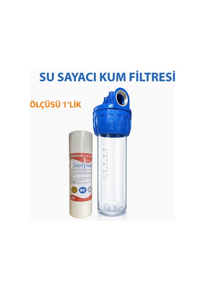 1'lik Şeffaf Su Arıtma Ön Filtre Seti 1 Mikron Sediment Filtreli Bina Girişi Daire Sayaç Girişi Tortu Pas Kum Arıtma Filtresi