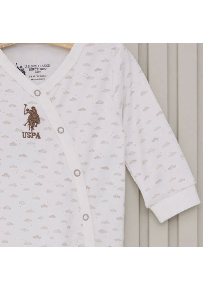 U.S. Polo Assn. Erkek Bebek Patikli Tulum Usb2024 Krem Krem