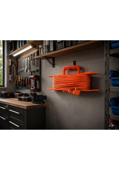 Kablo Toplayıcı Organizer, 30 Metre Kapasiteli, Plastik Kablo Sarma Aparatı, 36 Cm, Taşınabilir Kablo Düzenleyici, Sabitleme Yuvalı, Pratik Kullanım, Kablo Tutucu