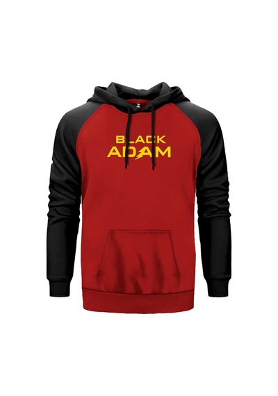 Black Adam Yellow Text Gri Renk Reglan Kol Sweatshirt