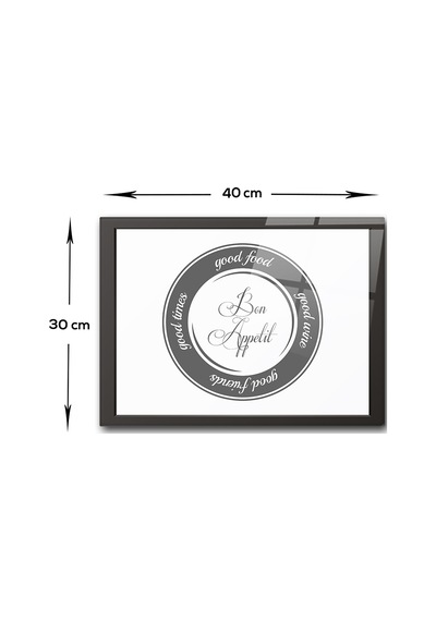 Decorita Cam Kesme Tahtası | Good Food - Beyaz Fon | 30 x 40cm