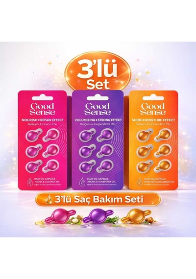3 Lü Saç Bakım Kapsülü Seti Argan Biberiye Jojoba Macadamia Onarıcı Parlaklık Serum