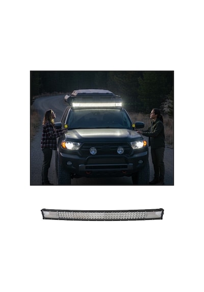 Offroad Oval Tepe Sis Lambası 110cm 180led Beyaz-amber Çakarlı 540w Yayıcı Delici Offroad Led Bar