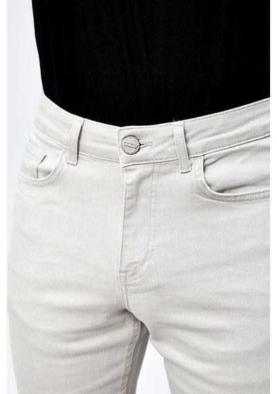 HLT Jeans Erkek Taş Rengi Regular Fit Likralı Boru Paça Rahat Kesim Jean Kot Pantolon Hlthe001918 Gri