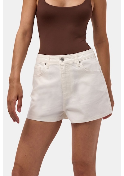 Itsbasic Kadın Kırık Beyaz 7s6-101 Mini Mom Denim Şort