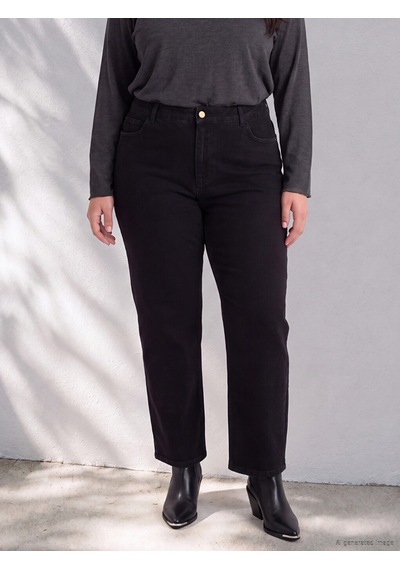 Lcw Curve Siyah Büyük Beden Straight Fit Kadın Jean Pantolon