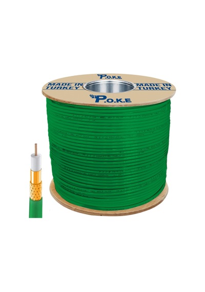 Anten Kablosu Gold Rg6/u4 64tel 1.02 Yeşil 500mt Poke Pk-1366