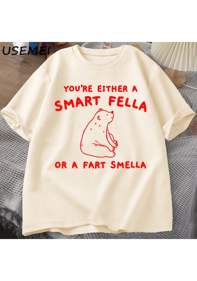 Flood Of Style Eğer Bir Akıllı Adam T Shirt Kadın Erkek Retro Karikatür T-shirt Pamuk Ayı Garip T Shirt Raha Haki