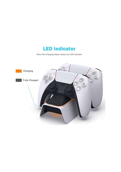 Dobe Ps5 Dualsense Ledli Şık Şarj Istasyonu Çift Kol