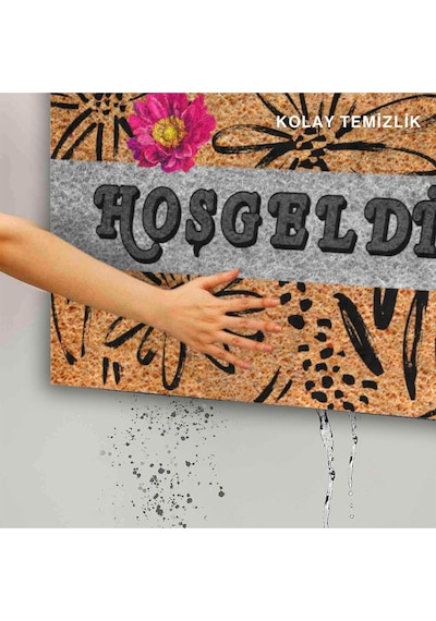 Dekoratif Kapı Önü Paspası - Kaymaz Taban 102 Çok Renkli