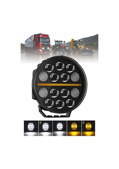 Tır Kamyon İş Makinesi 9 İnç Led Sis Farı Angel Halka Metal Döküm Kasa 100 W Çalışma Lambası 12-24v