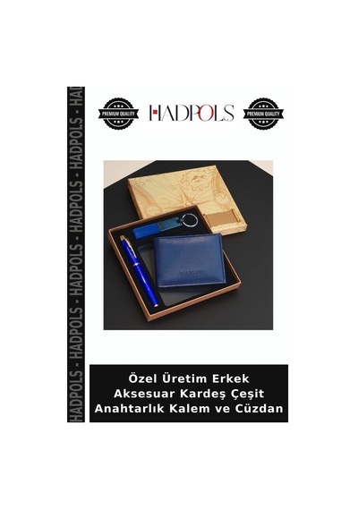 Hadpols Özel Üretim Erkek Aksesuar Kardeş Çeşit Anahtarlık Kalem Ve Cüzdan Çok Renkli