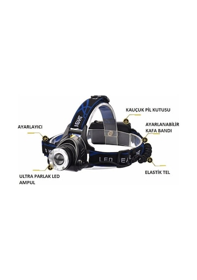 Cata Ct 9123 Ledli 5w Şarjlı Kafa Lambası 6400k Beyaz Işık Çok Renkli