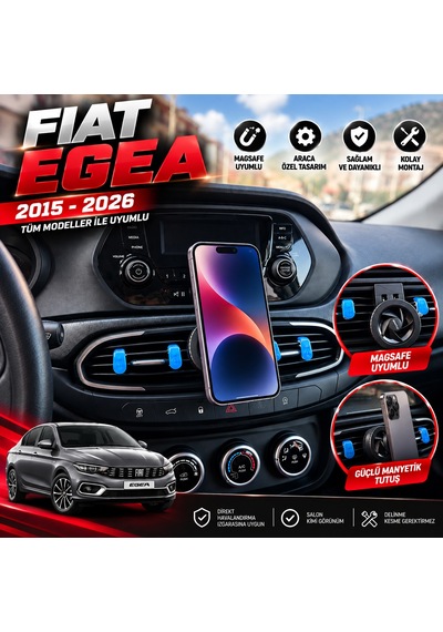 Fiat Egea 2015 Ve Sonrası Araç Içi Premium Telefon Tutucu - Araba Telefon Tutacağı Havalandırma Için