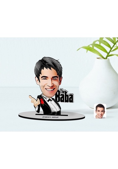 Kişiye Özel Godfather Baba Karikatürlü Ahşap Biblo Model-2