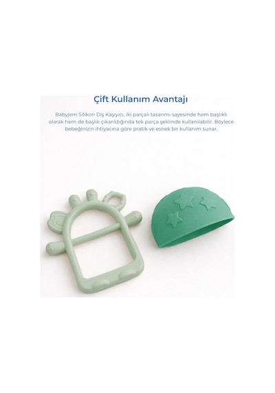 Babyjem Crabby Tutma Halkalı Silikon Diş Kaşıyıcı Soft Yeşil