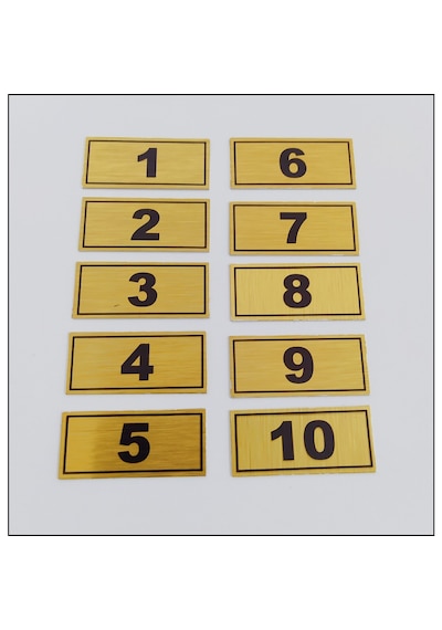Posta Kutusu Numarası 3,9 Cm X 1,7 Cm 1-10 Adet Yapışkanlı Numara