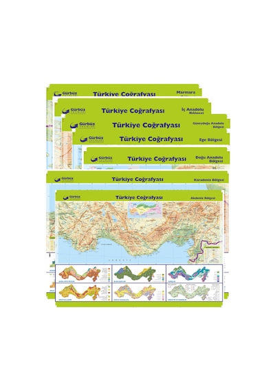 Türkiye Bölgeler Harita Seti - 7 Harita-Paket
