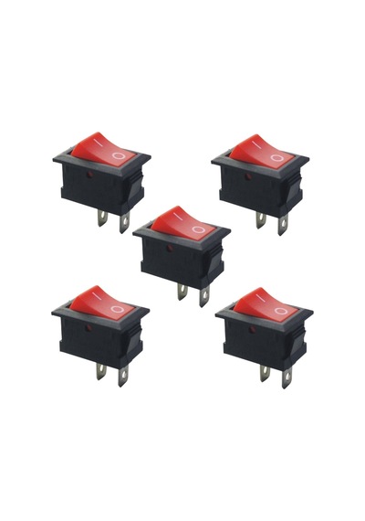 5 Adet - On-Off Anahtar Kırmızı, Kcd1-101, Mini Aç Kapa Anahtar N11.1168