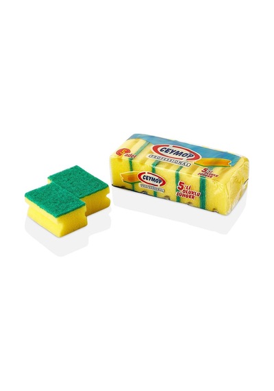 Ceymop Sarı Bulaşık Süngeri Oluklu 5'li