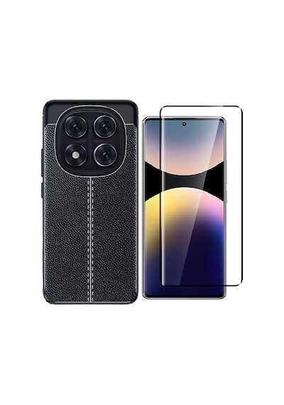 Vendas Xiaomi Redmi Note 14 Pro 4g Uyumlu Kılıf Vendas Niss Silikon Kapak + Polymer Nano Ekran Koruyucu Siyah