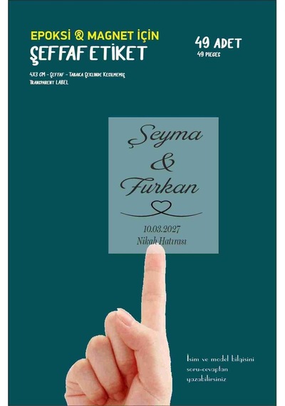 Şeffaf Epoksi Magnet Etiket Söz Nişan Kına Nikah Düğün Şişe Etike