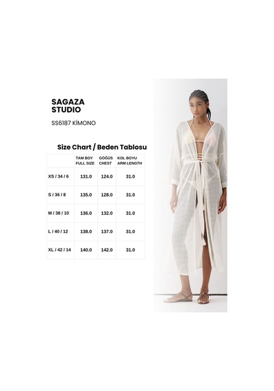 Sagaza Studio Ss6187 Fileli Pareo Ekru