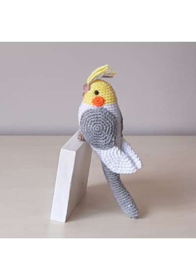 Amigurumi Oyuncak Kuş Gri Beyaz Sultan Papağan