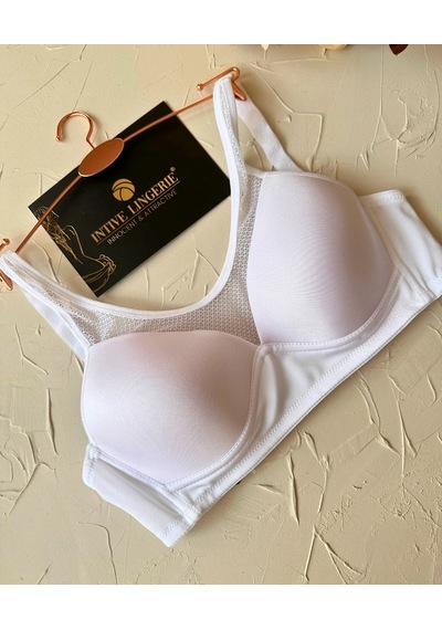 Orkide Kutulu Önü Fileli Balensiz Desteksiz Ultra Rahat Soft Cup Beyaz