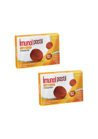 Orzax İmunol Portakal Aromalı Pastil 2 x 12 Pastil