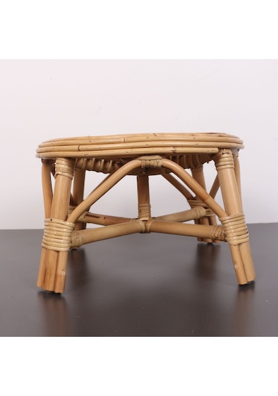 Yumru Doğal Kubu Rattan 40x25 Sehpa & Tabure Bej