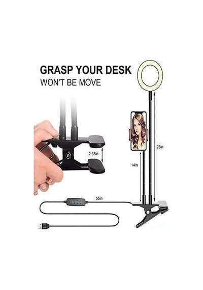 Led Ring Light Youtuber Light Stüdyo Işığı Akrobat Selfie Led Masa Lambası 3 İn 1 Set